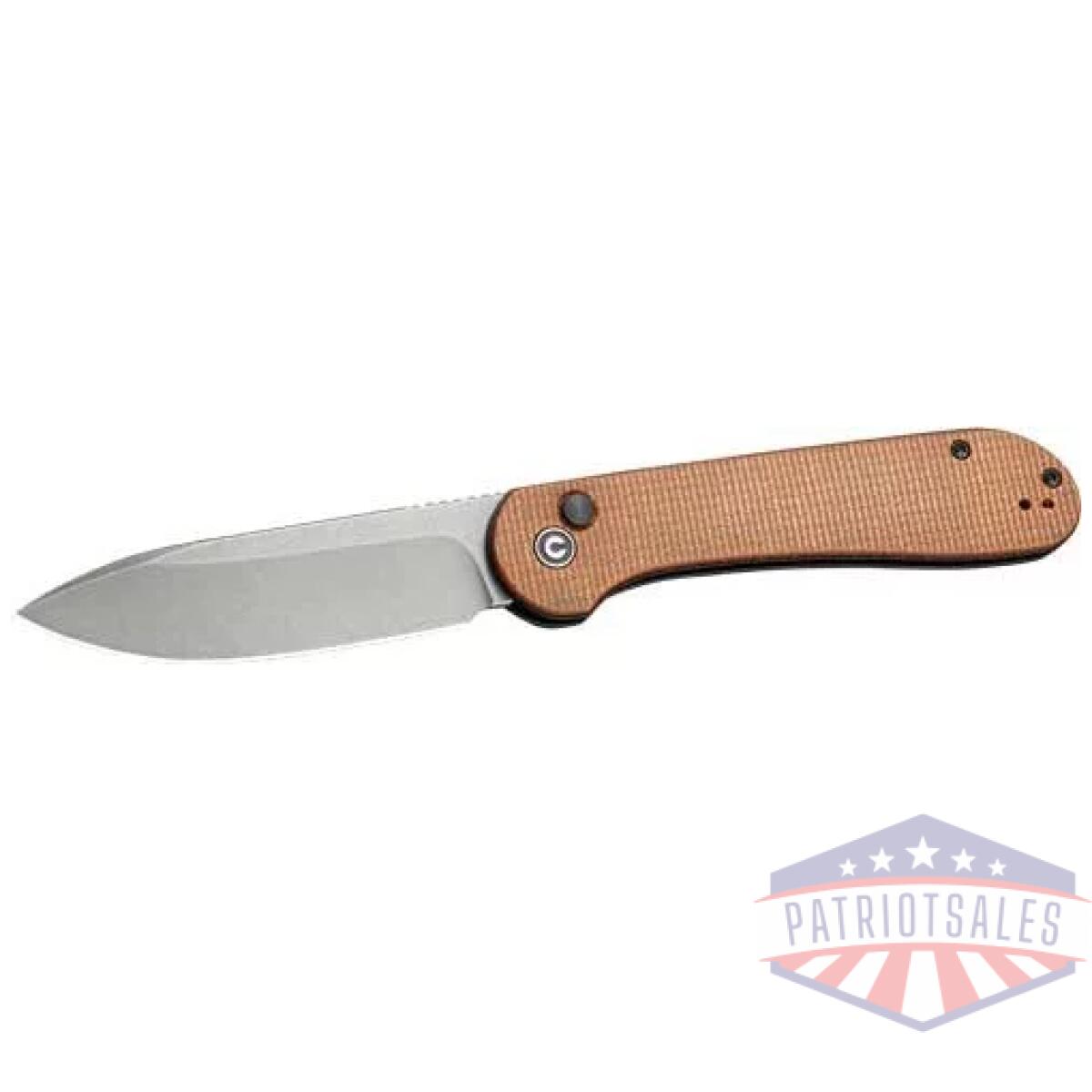 C2103d. Webp - civivi knife elementum 3. 47" - brown micarta/gray stonewashed - c2103d