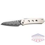 civivi knife vision fg 3.54" - ivory g-10/damascus blade