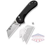 civivi utility knife elementum - 2.26" black w/3 extra blades