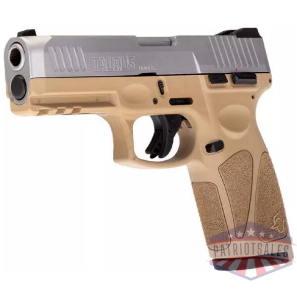 TAURUS G3 9MM 17-SHOT 3-DOT - ADJ. TAN/STAINLESS POLYMER