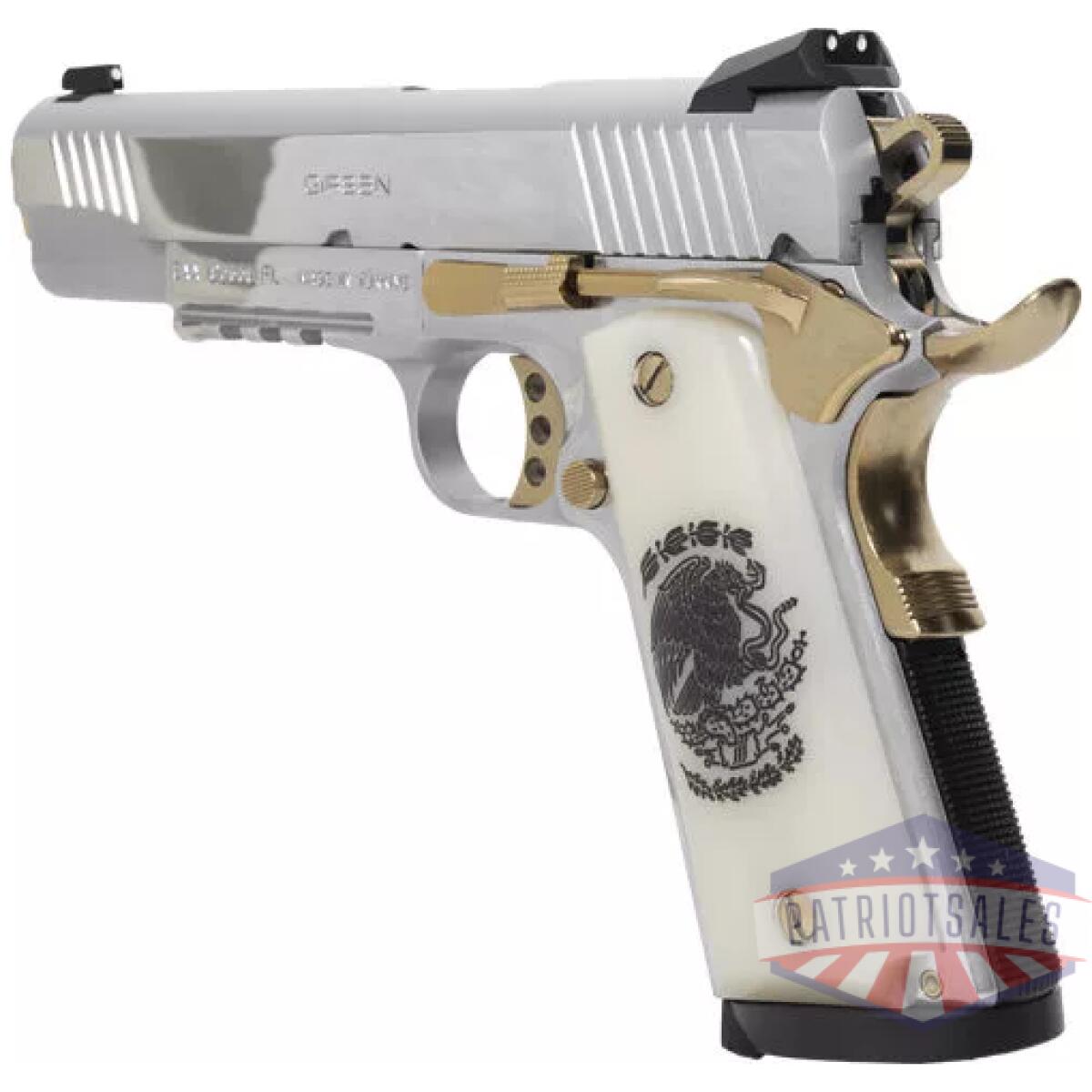 G391053_angle. Webp - girsan mc1911s liberadore ii - 9mm chrome/gold engraved 10rd - g391053 angle