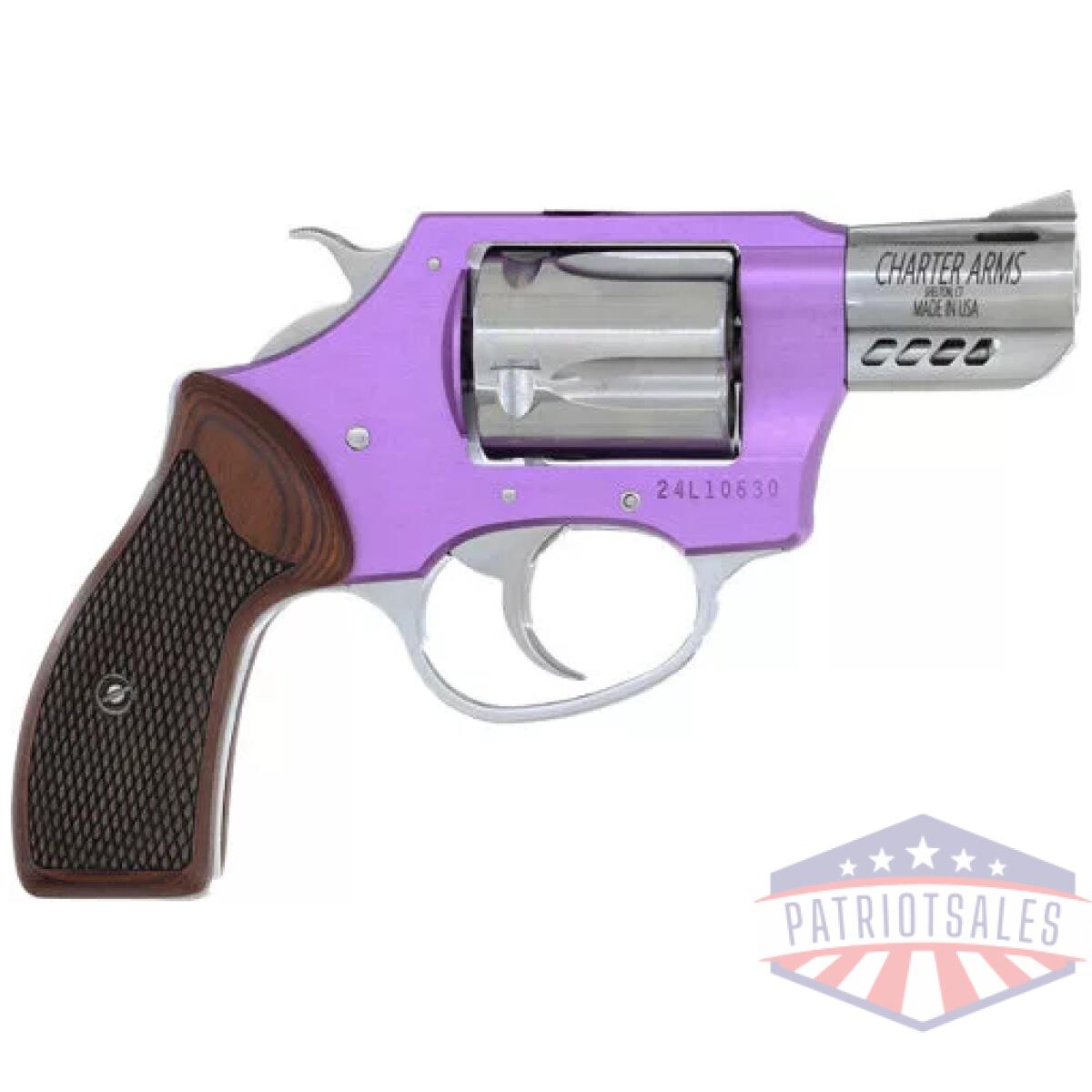 G53804. Webp - charter arms coyote 2" 380 acp - ported lavender/hi polish - g53804