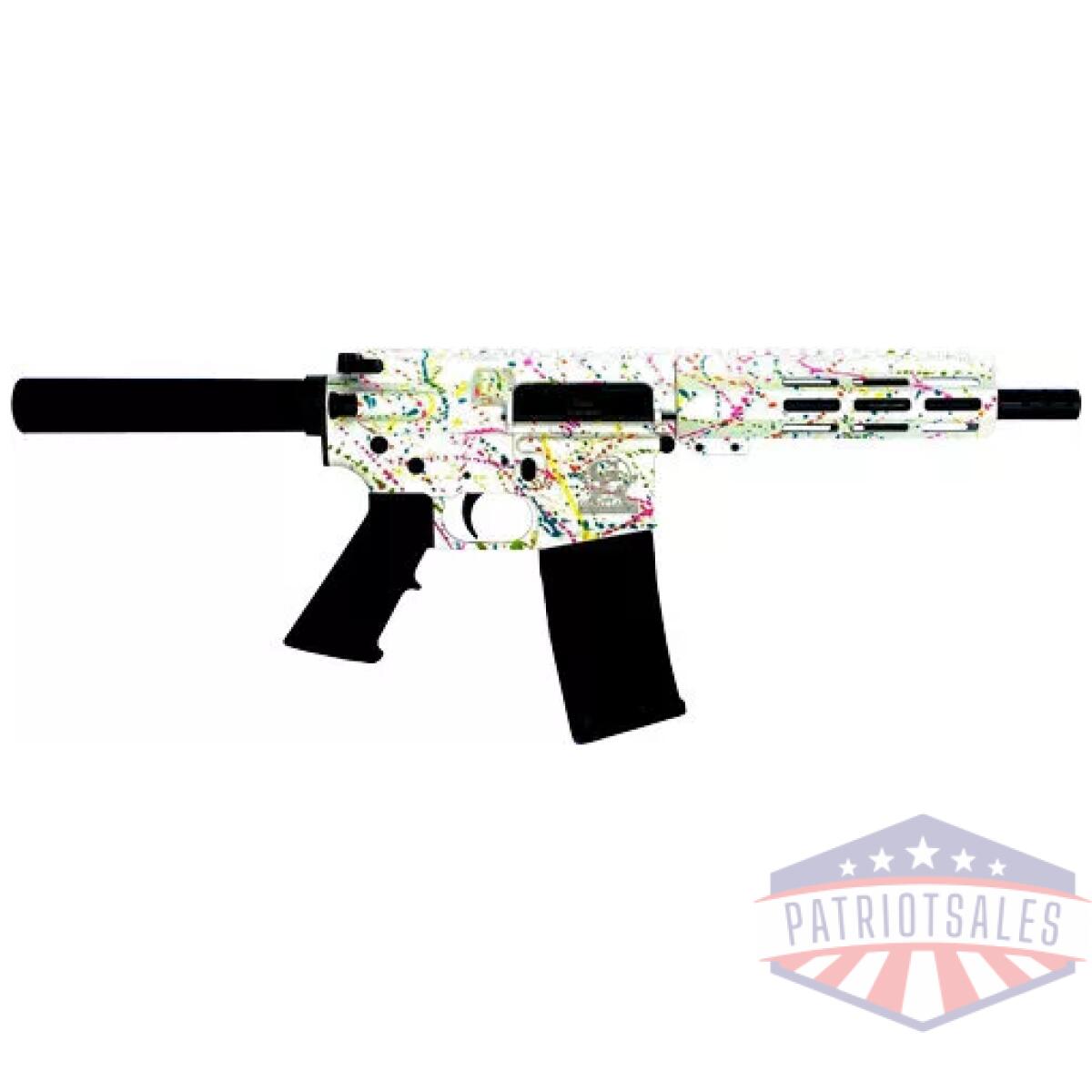 Gl15223pswht. Webp - glfa ar15 pistol 223 wylde - 7. 5" nitride splatter white - gl15223pswht