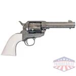 CIMARRON FRONTIER 357MAG PW FS - 4.75" ENGRAVED NICKEL/IVORY