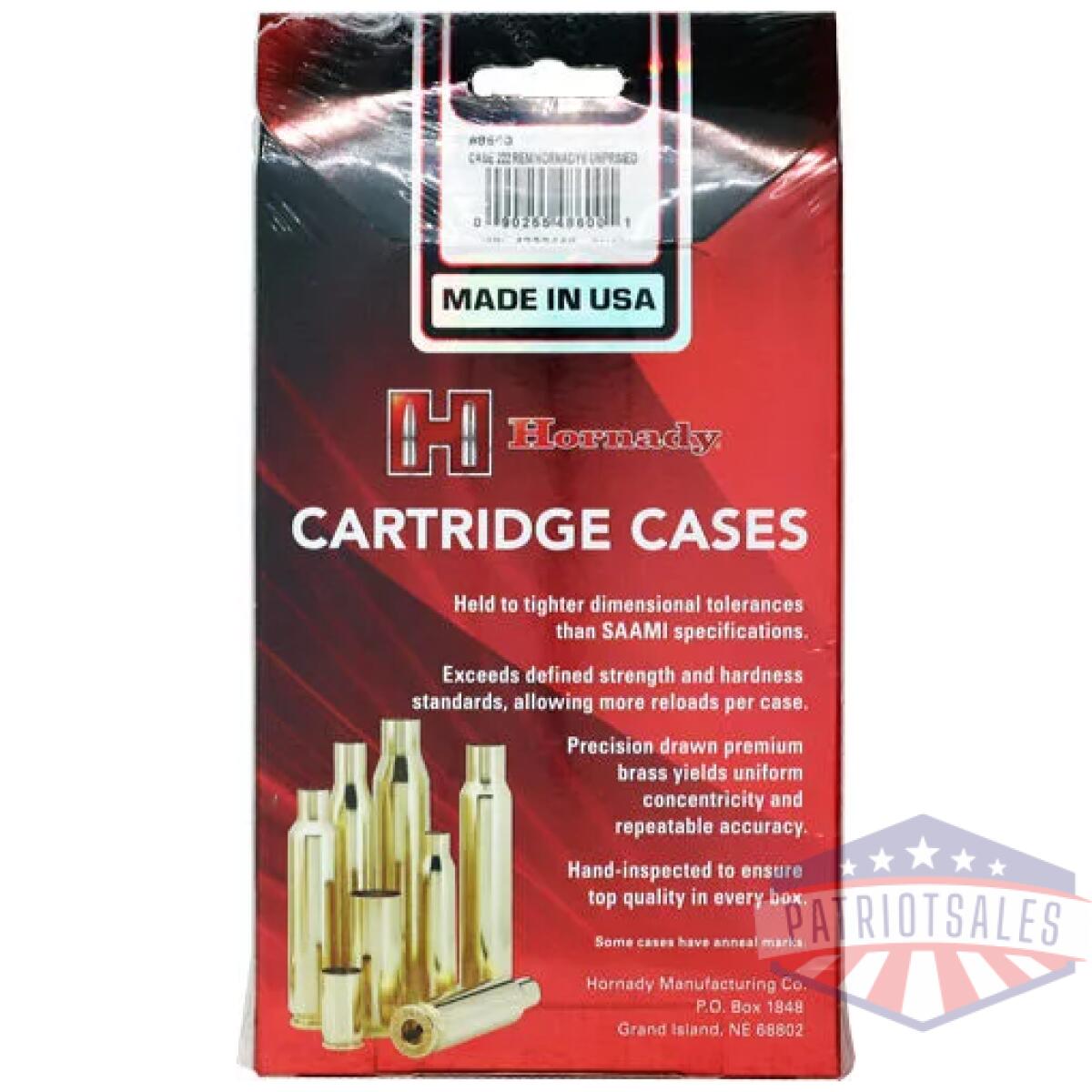 Hdy8600_1. Webp - hornady unprimed cases 222 - remington 50 pack 5pk/cs - hdy8600 1