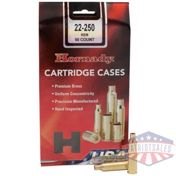 HORNADY UNPRIMED CASES 22-250 - REMINGTON 50 PACK 5PK/CS