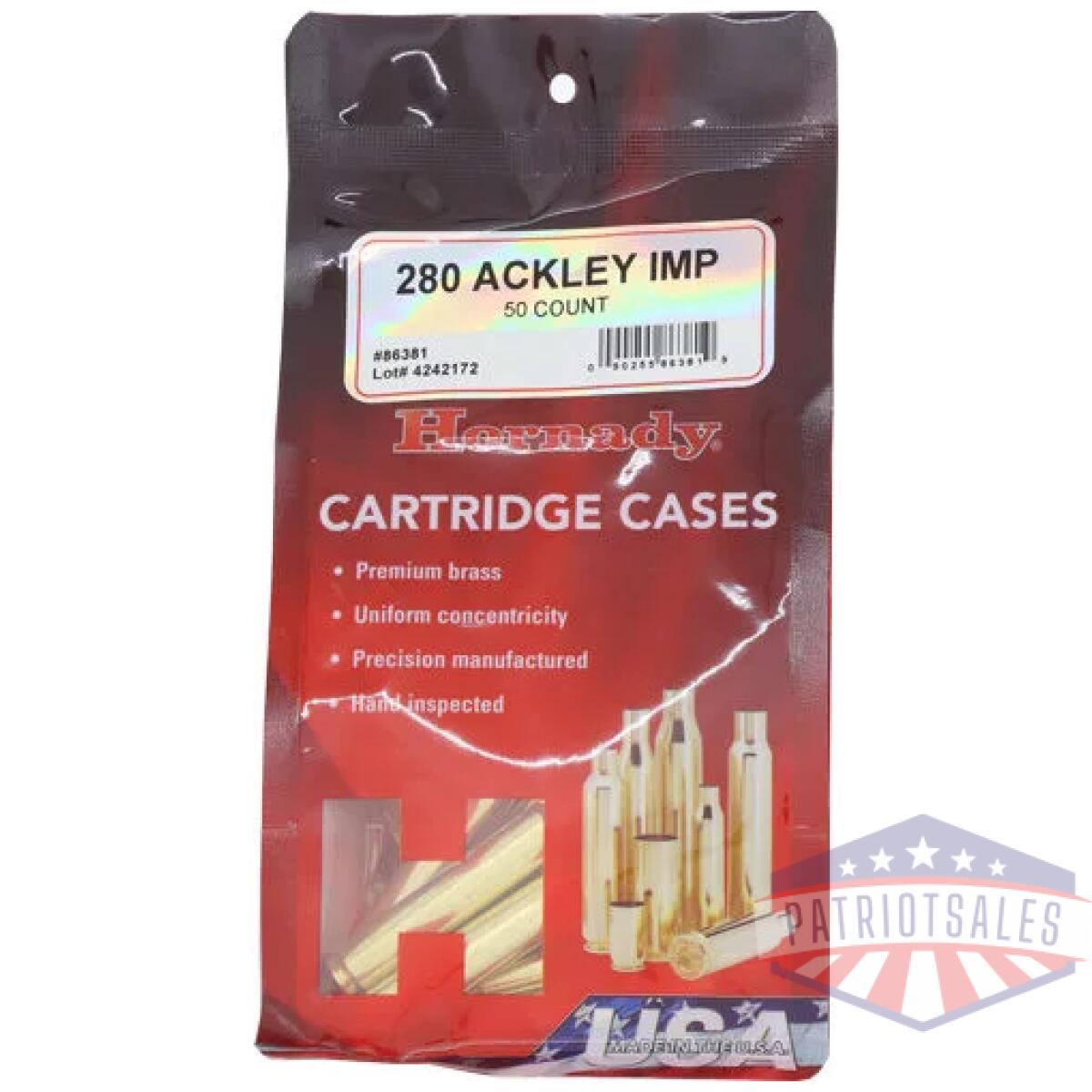 Hdy86381_1. Webp - hornady unprimed cases 280 - ackley improved 50 pack 5pk/cs - hdy86381 1