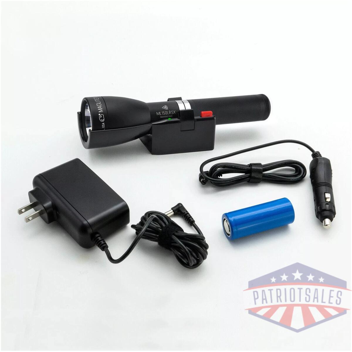 Mag-ml150lrsx-7019. Webp - ml150lrsx flashlight, lifepo4 battery, charging cradle, 12v wire lead - mag ml150lrsx 7019