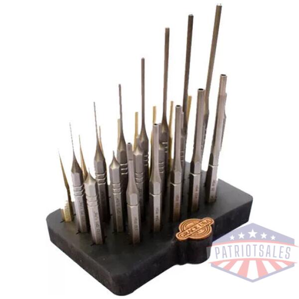 GRACE USA STEEL/BRASS ROLL PIN - PUNCH SET W/BENCH BLOCK 27PC