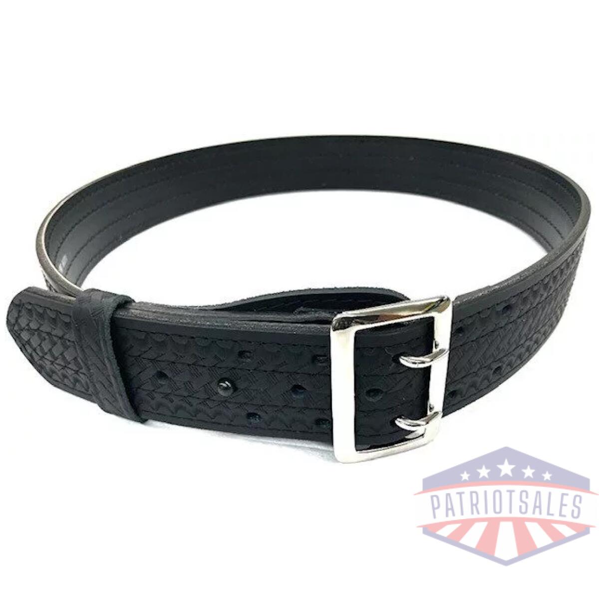 Pft-8001-bw-ch-40. Webp - 2. 25'' 4 row stitching sam browne leather belt w/ chrome buckle - pft 8001 bw ch 40