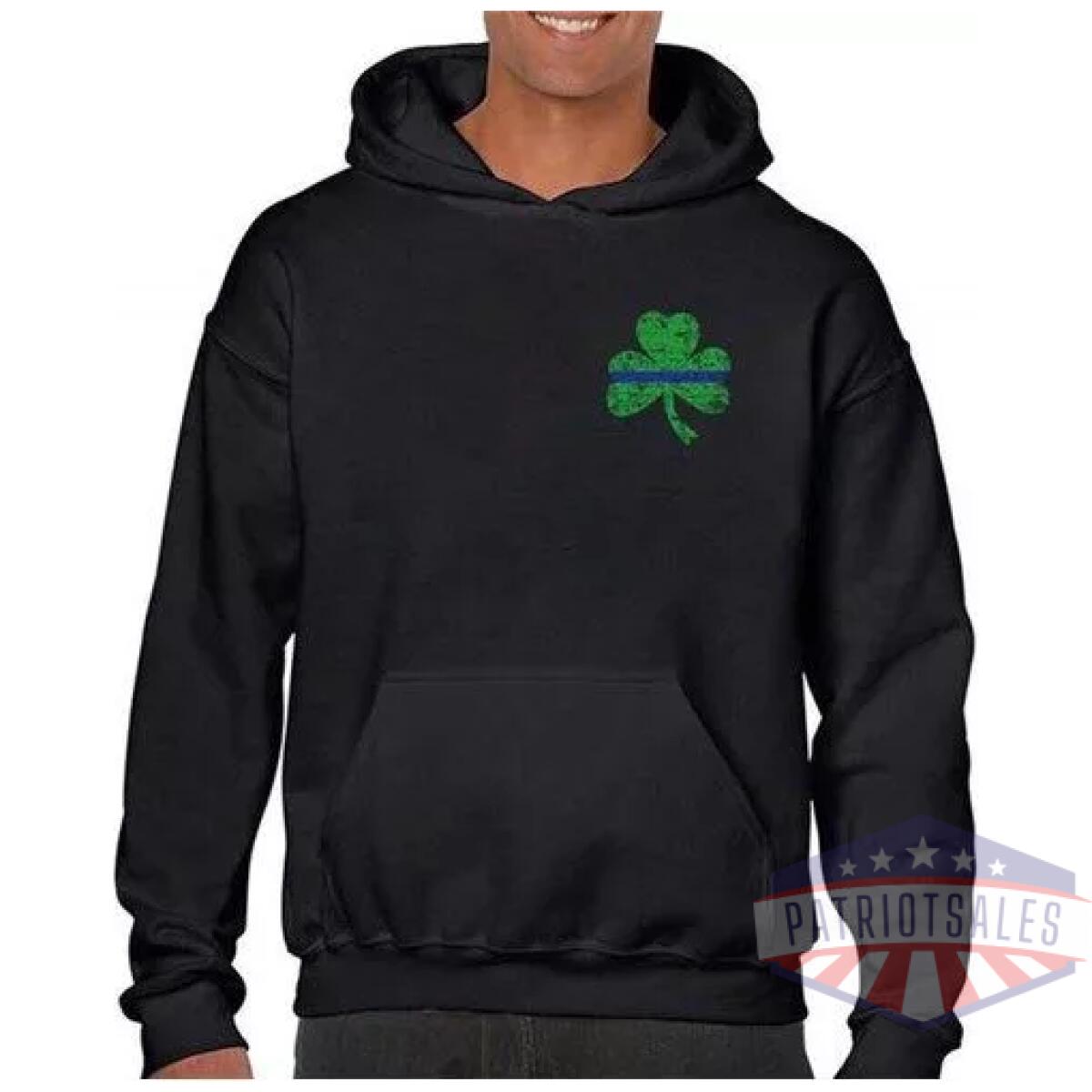 Tbl-stpat-sm-tbl-h-black-2xl. Webp - thin blue line hoodie, small shamrock - tbl stpat sm tbl h black 2xl