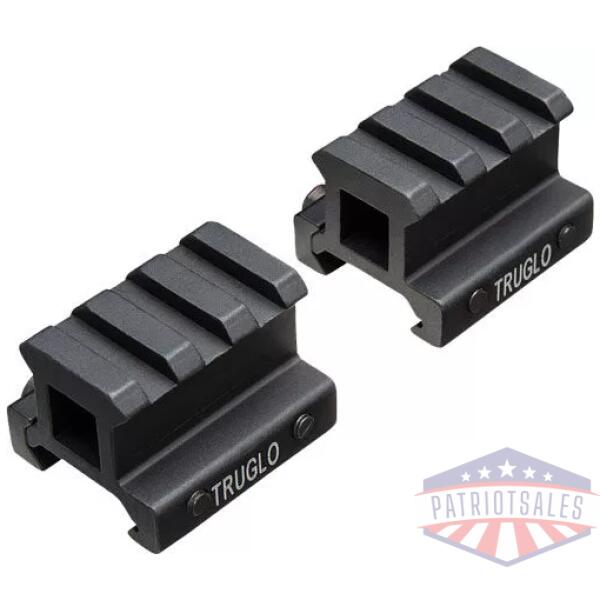 TRUGLO 2-PIECE PICATINNY RISER - MOUNT 3/4" RISE 1.36" LENGTH