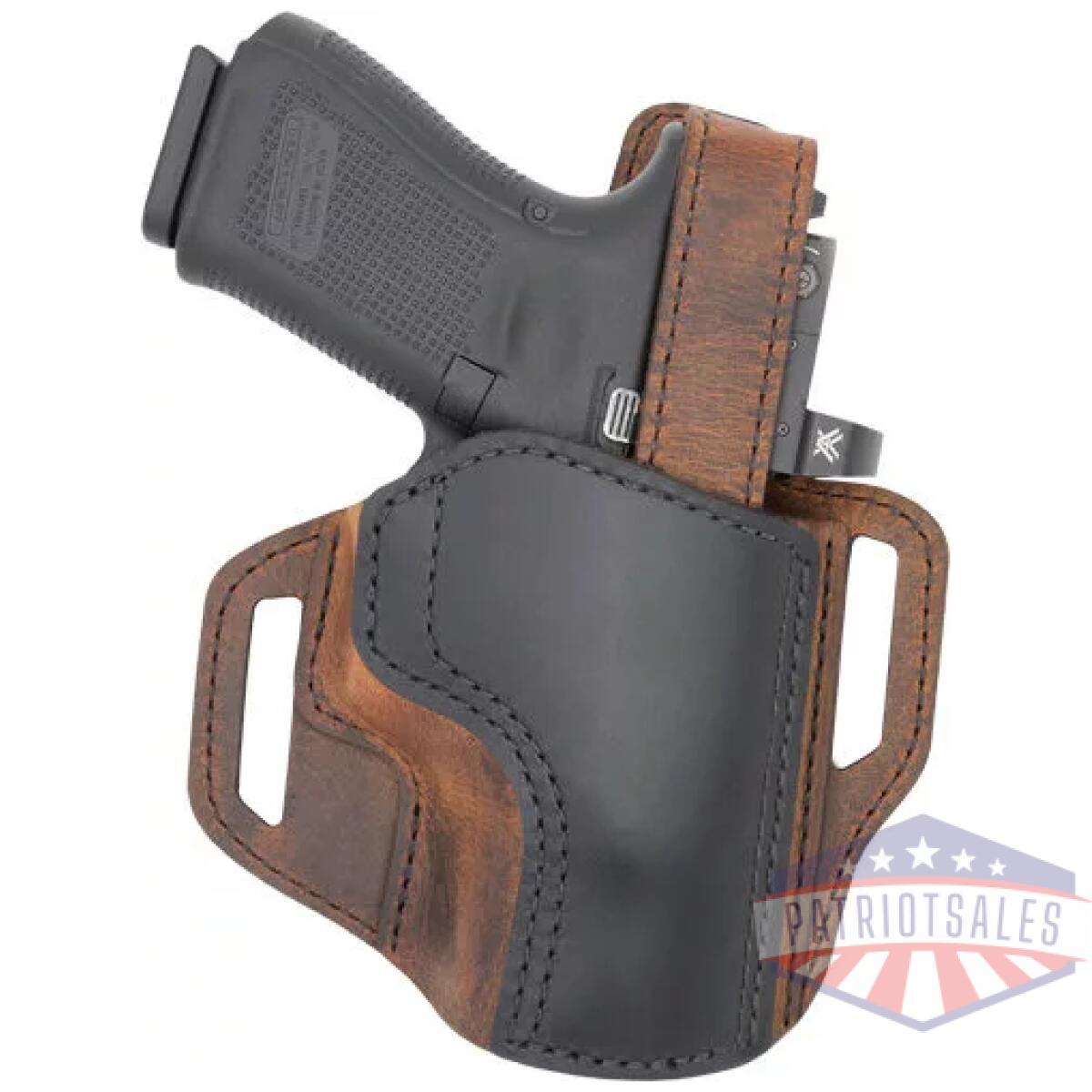 Tr22131. Webp - versacarry trooper holster owb - thumb break size 3 brown/black - tr22131