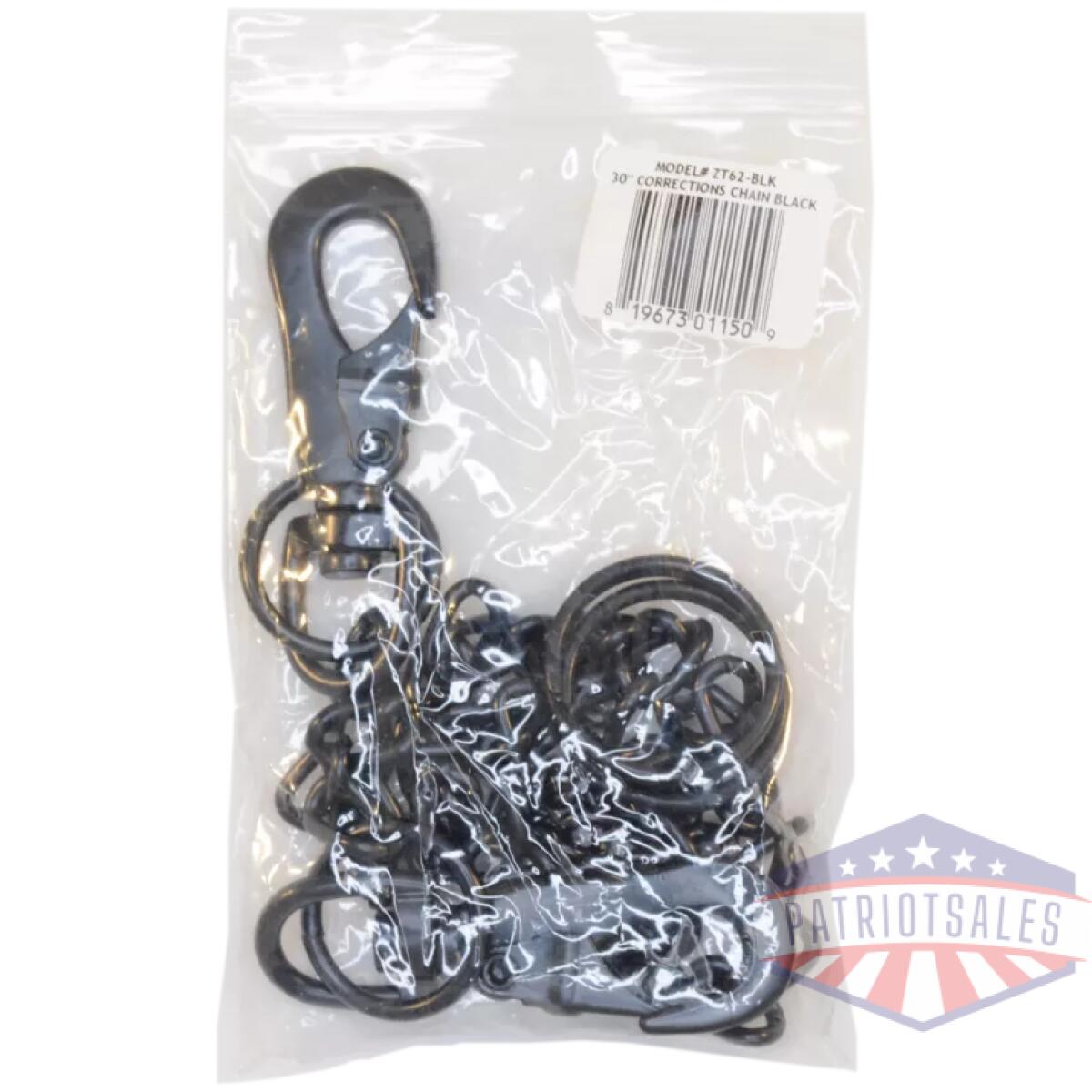 Zak-62-blk. Webp - corrections key ring chain - length: 30 - color: nickel. Lifetime guarantee. - zak 62 blk