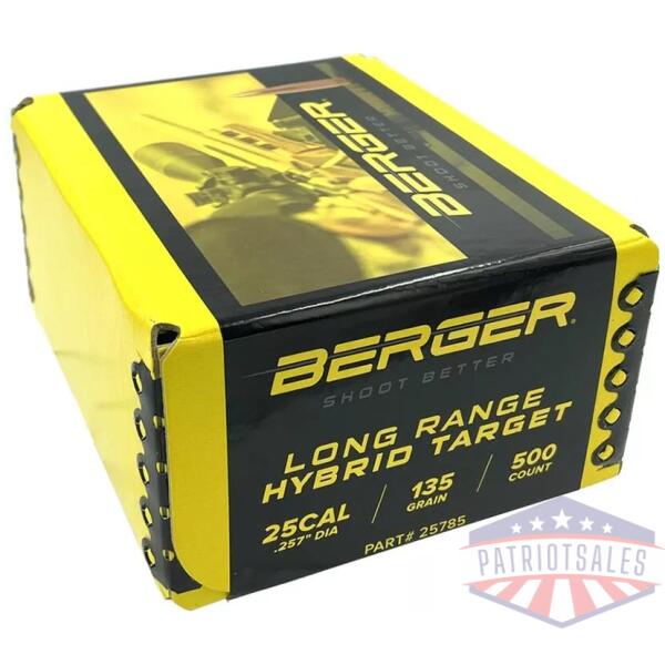 Berger 25 cal 135gr LR Hybrid Target 500rd box