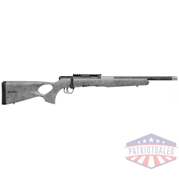 Savage Arms B17 Timberlite Thumbhole Rifle .17 HMR 10rd Magazine 18" 1/2x28 Threaded Barrel Grey with Black Spiderweb