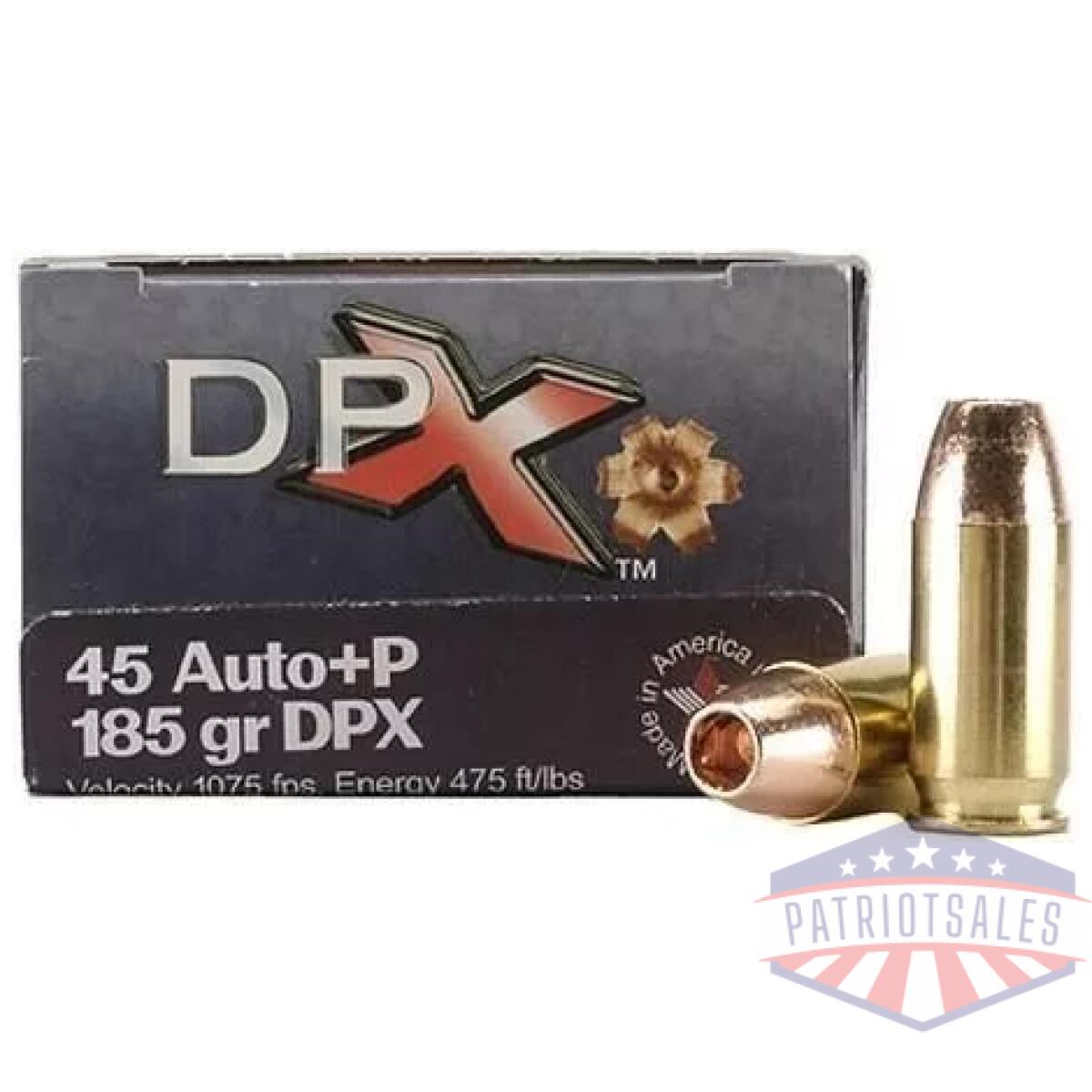 Cor-bon handgun ammunition. 45 acp 185 gr dpx 1075 fps 20/box - image 1
