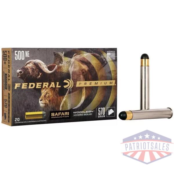 Federal Premium Cape-Shok .500 Nitro Express 3 570 gr Hydro Solid 2100 fps 20/ct