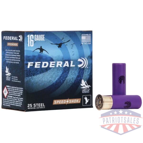 FEDERAL SPEED-SHOK HIGH VELOCITY STEEL 16GA 2-3/4" 15/16OZ 2 AMMO 25RD