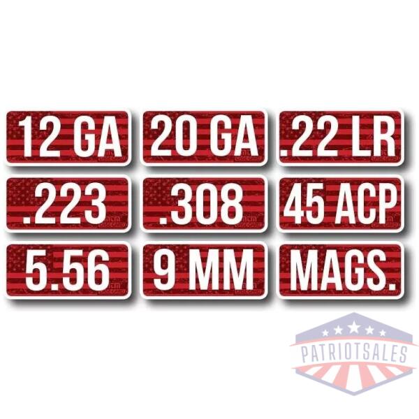 MTM Ammo Caliber Labels 12 GA Red 8/ct