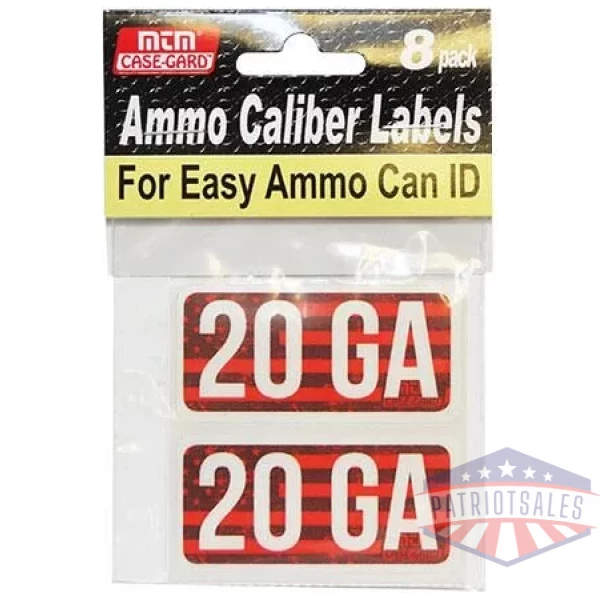 MTM Ammo Caliber Labels 20 GA Red 8/ct