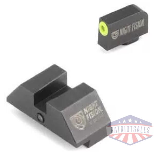 Night Fision Perfect Dot Official Student of the Gun Accur8 Night Sights w/Yellow Frnt+Blk Sq for Glock 17-39