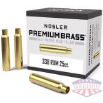 Nosler Unprimed Brass Rifle Cartridge Cases 25/ct .338 RUM