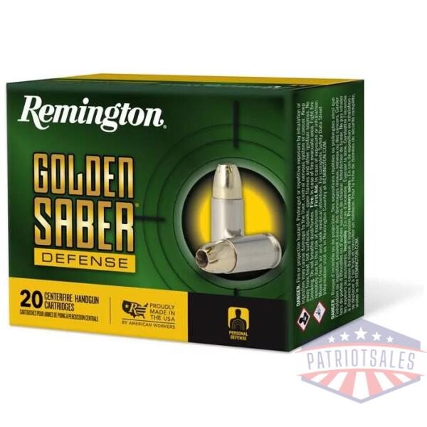 Remington Golden Saber Defense Ammunition .45 Auto(+P) 185gr BJHP 1140 fps 20/ct