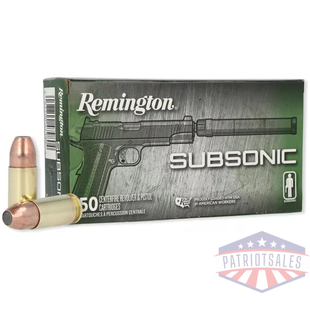 Remington subsonic handgun ammunition 9mm luger 147gr fneb 945 fps 50/ct - image 1