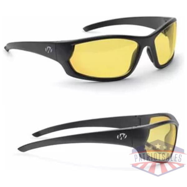 Walker's Vector Full Frame Shooting Glasses Black with Amber Lens with Case