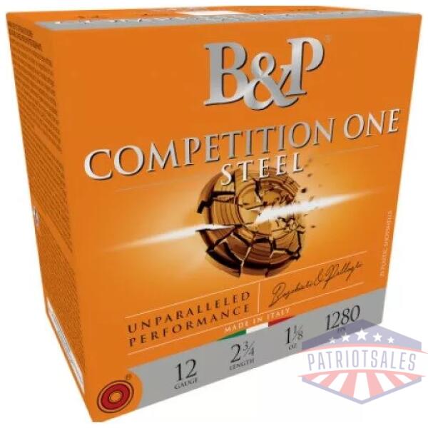 B&P Competition One Steel Shot Shotshells 12 ga. 2-3/4" 1-1/8 oz 1280 fps #7.5 25/ct