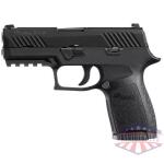 Sig Sauer P320 Compact Handgun 9mm Luger 10rd Magazines 3.9" Barrel Nitron Finish Siglite Sights MA Compliant Manual Safety