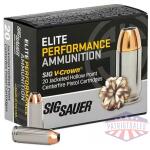 Sig Elite V-Crown Handgun Ammunition 10mm Auto 200gr JHP 1060 fps 20/ct