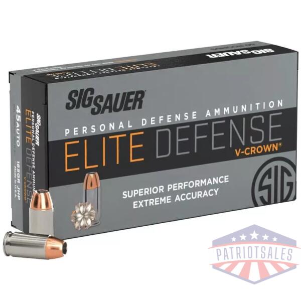 AMMO 45ACP 230GR ELITE V CROWN JHP BOX/50