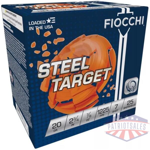 Fiocchi Steel Dove Low Recoil Shotshells 20 ga 2-3/4" 7/8oz 1225 fps #7 25/ct