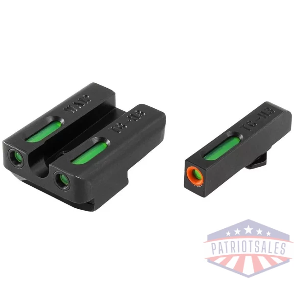 Truglo TFX Pro Tritium/Fiber-Optic Day/Night Sights Fit Walther P99/Walther PPQ - Orange Outline Front/Rear Green