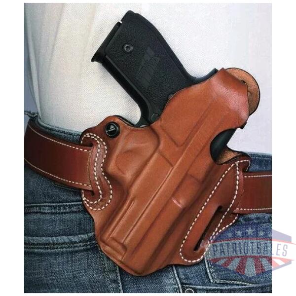 DESANTIS THUMB BREAK SCABBARD - RH OWB LEATHER M&P SHLD 9 TAN