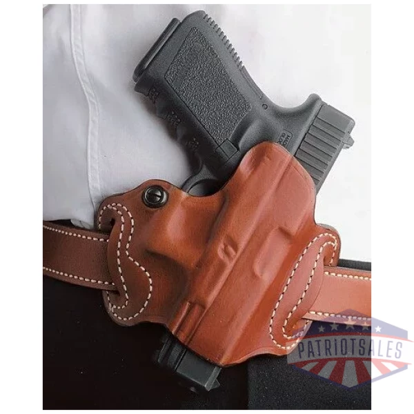 DESANTIS MINI SLIDE HOLSTER - OWB RH LTHR FITS GLOCK 19 TAN