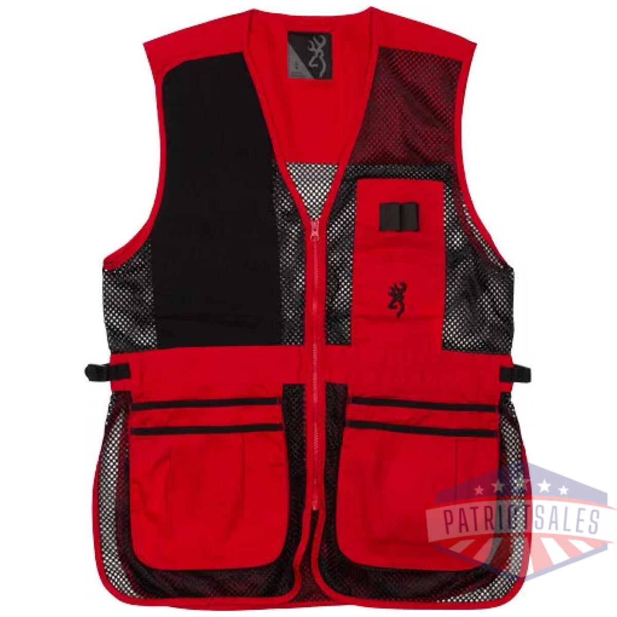 3050267101 - browning mesh shooting vest - r-hand sm black/red trim - 3050267101