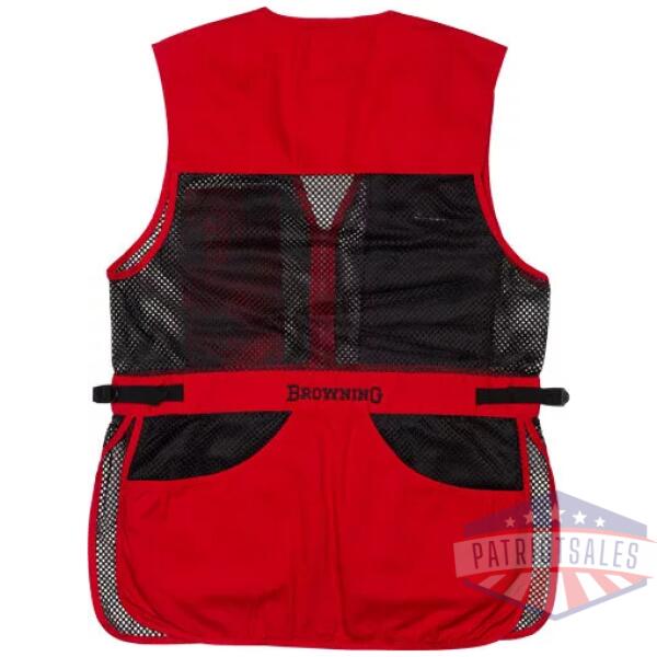 BROWNING MESH SHOOTING VEST - R-HAND SM BLACK/RED TRIM