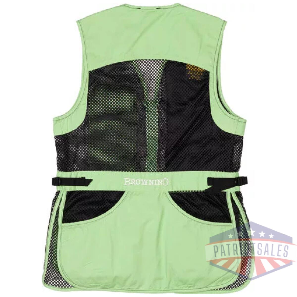 3050694402_back. Webp - browning mesh shooting vest r- hand women's med black/neomint - 3050694402 back