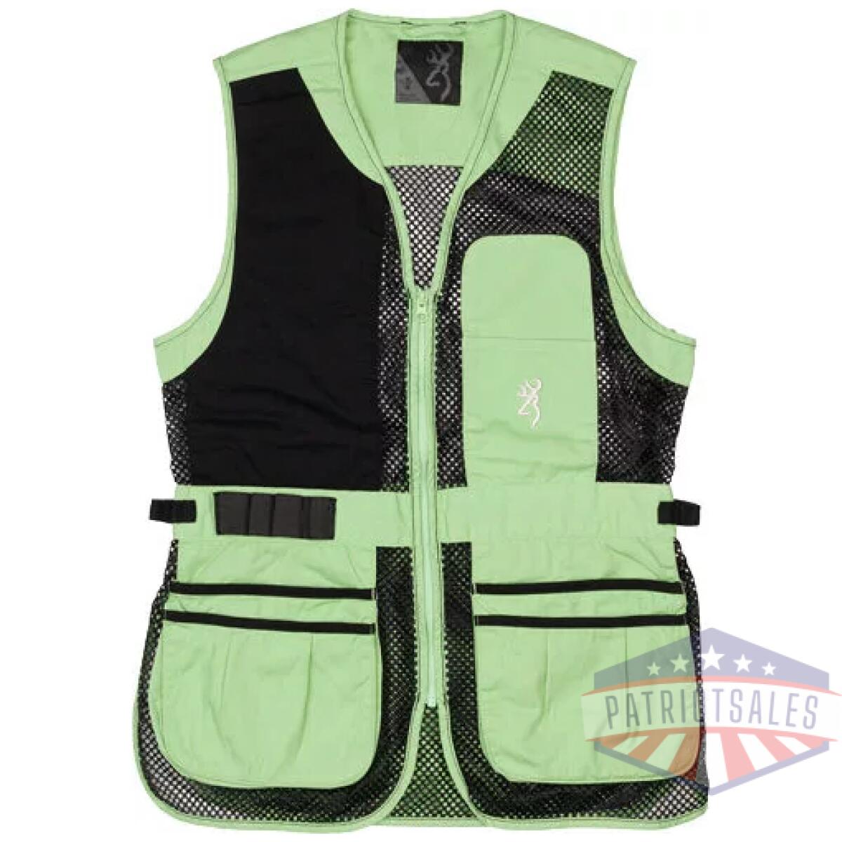 3050694404 - browning mesh shooting vest r- hand women's xl black/neomint - 3050694404