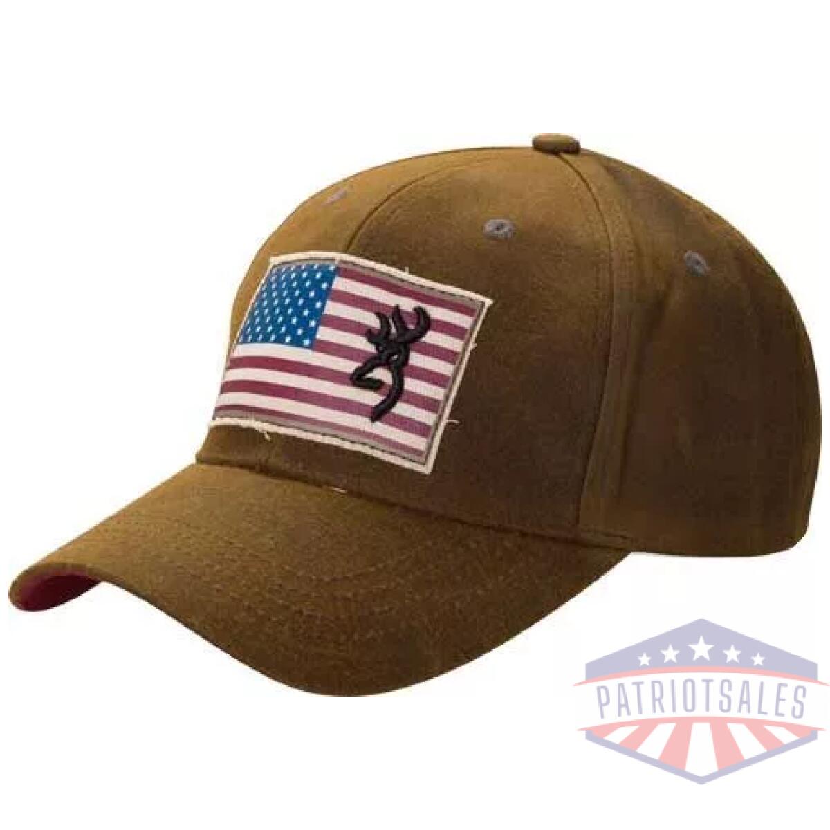 308776881 - browning cap liberty wax flag - buck mark logo dark brown adj - 308776881