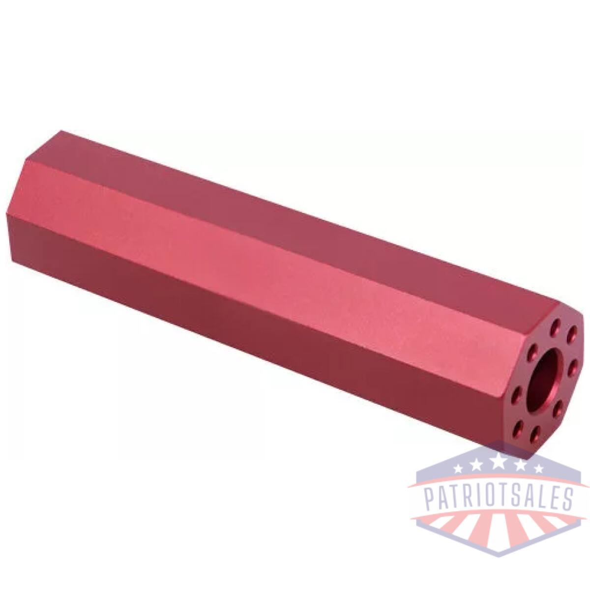 45fakearoctored - guntec ar15 fake suppressor - 4. 5" 1/2x28 threads red - 45fakearoctored