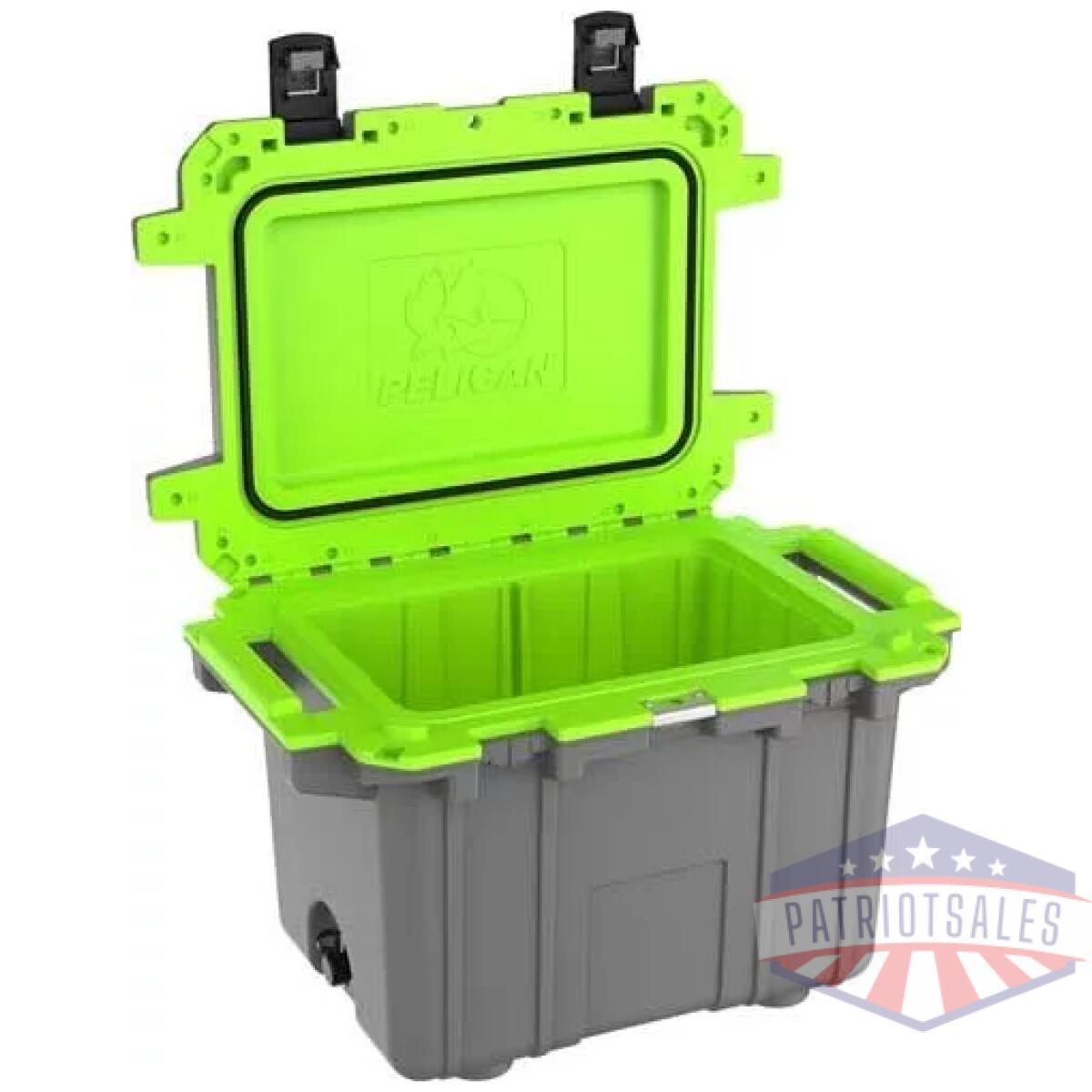 50q1dkgryegrn_open_1-1 - pelican coolers im 50 quart - elite dark gray/green - 50q1dkgryegrn open 1 1