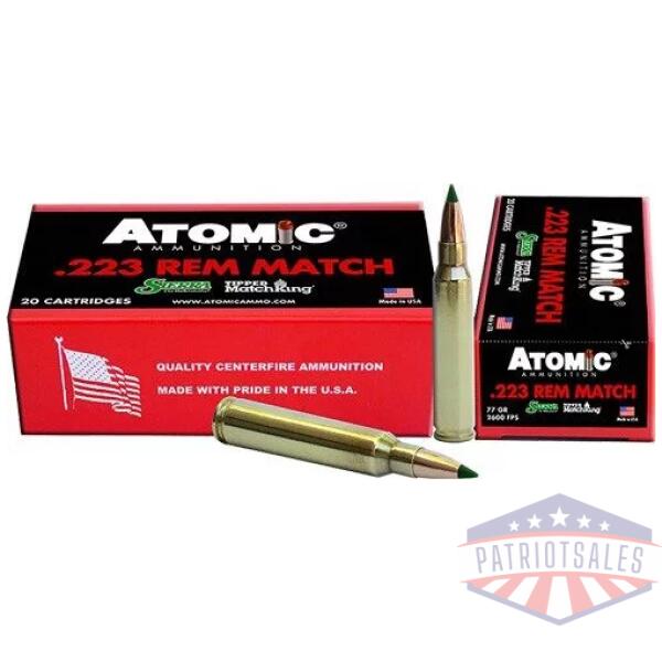 ATOMIC 223 REM 77GR TIPPED - MATCHKING 20RD 10BX/CS
