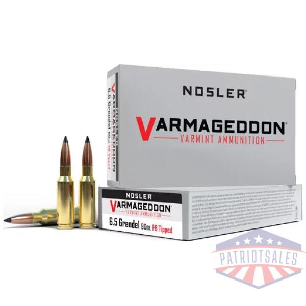 NOSLER VARMAGEDDON 6.5 GRENDAL - 90GR FBT 20RD 10BX/CS