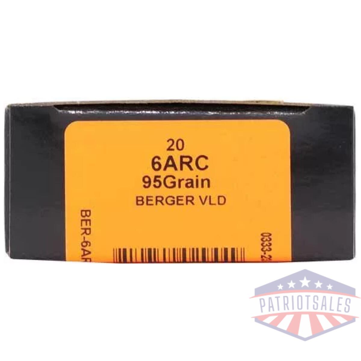 A6arc95vld_side - hsm trophy gold 6mm arc - 95gr berger vld 20rd 25bx/cs - a6arc95vld side