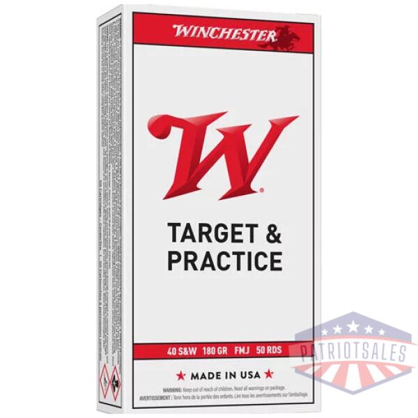 WINCHESTER USA 40 SW 180GR FMJ - TRUNCATED CONE 50RD 10BX/CS
