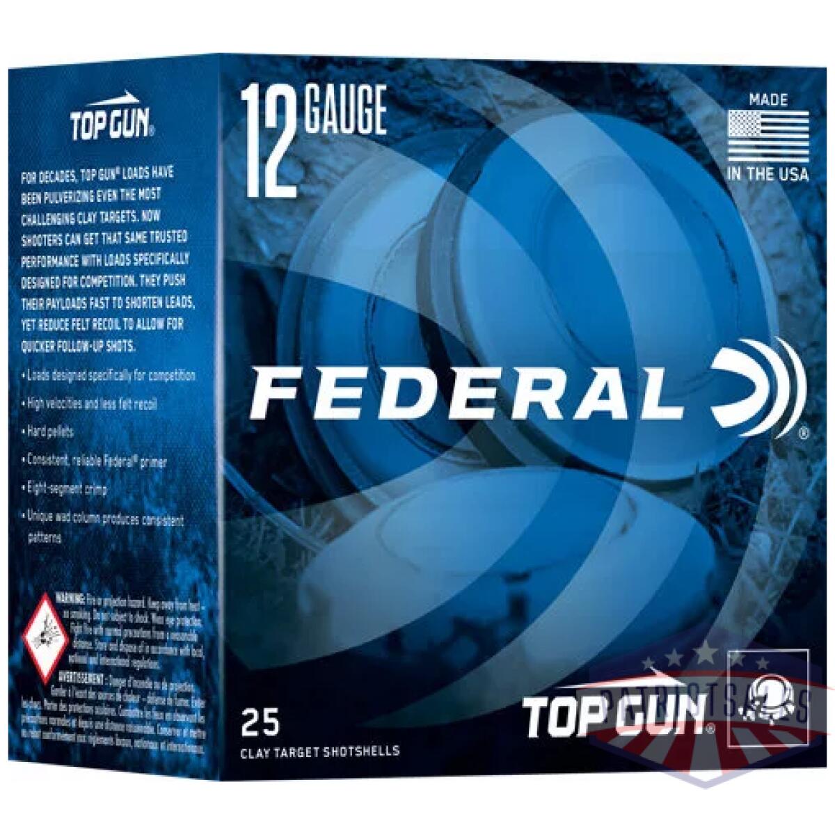 Atgs1288 - federal top gun 12ga 1oz #8 - 1250fps 250rd case lot - atgs1288